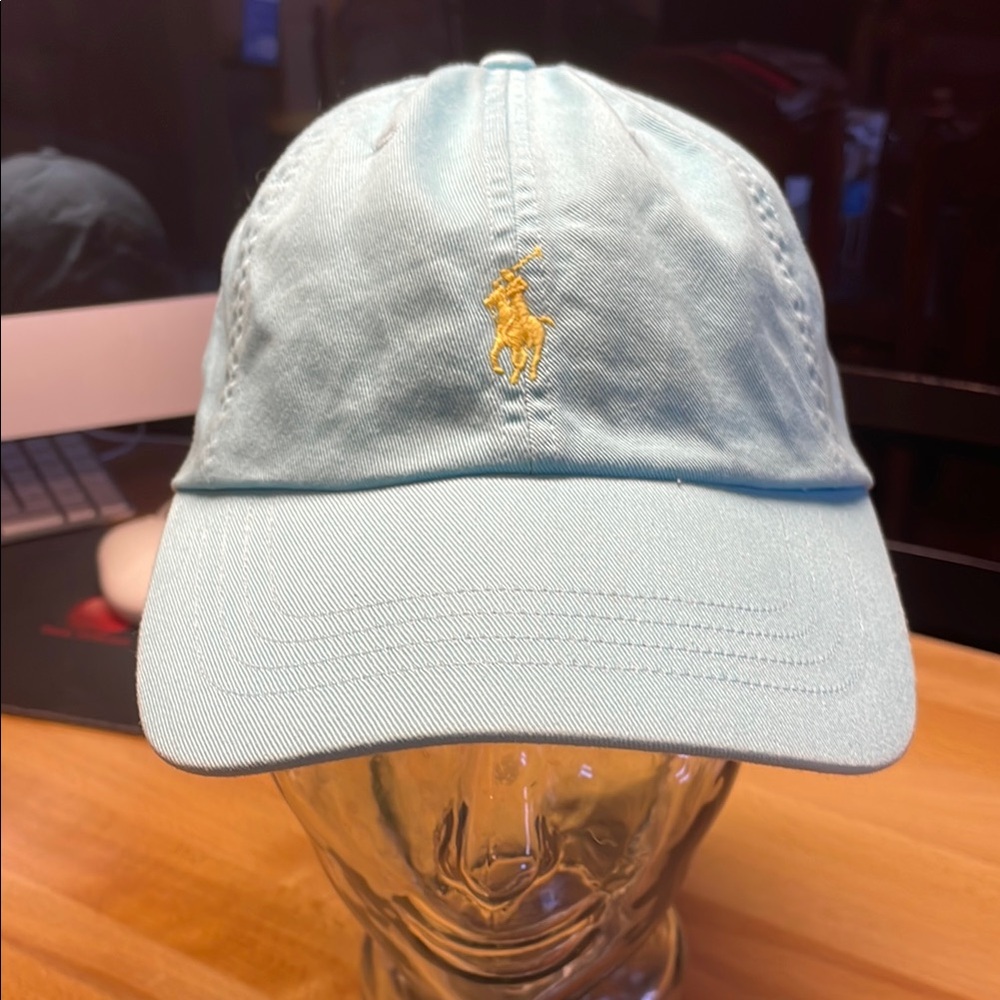 Polo by Ralph Lauren Light Blue and Gold Hat